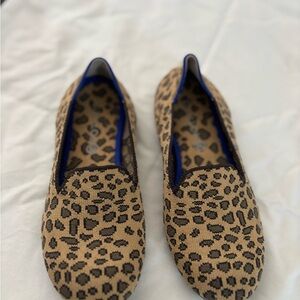 Rothy's Tan and Black Leopard Loafers
